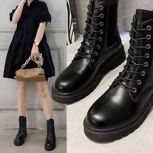 Chelsea Black Vegan Leather Combat Boots